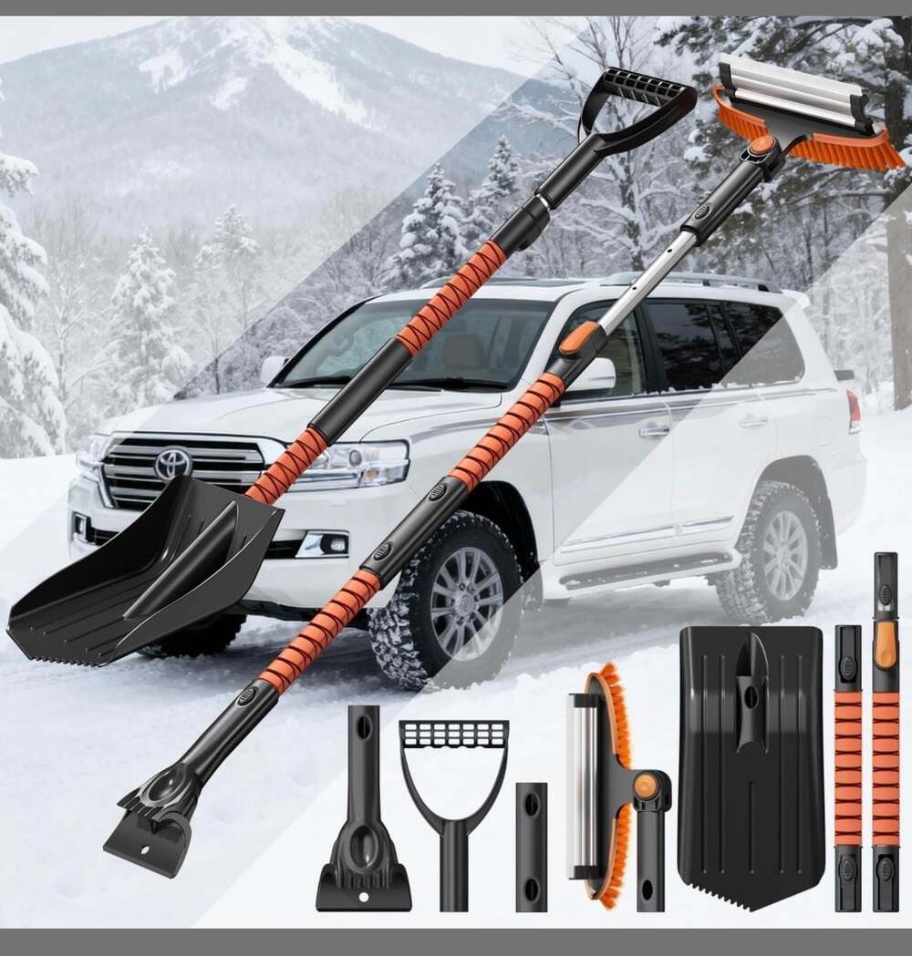 Racokky 55” Extendable Snow Brush Ice Scraper Shovel Kit Car SUV Truck Windshiel